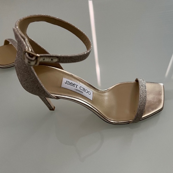 Jimmy Choo Alva 85 glittered leather sandals - Size 38 - Picture 6 of 8